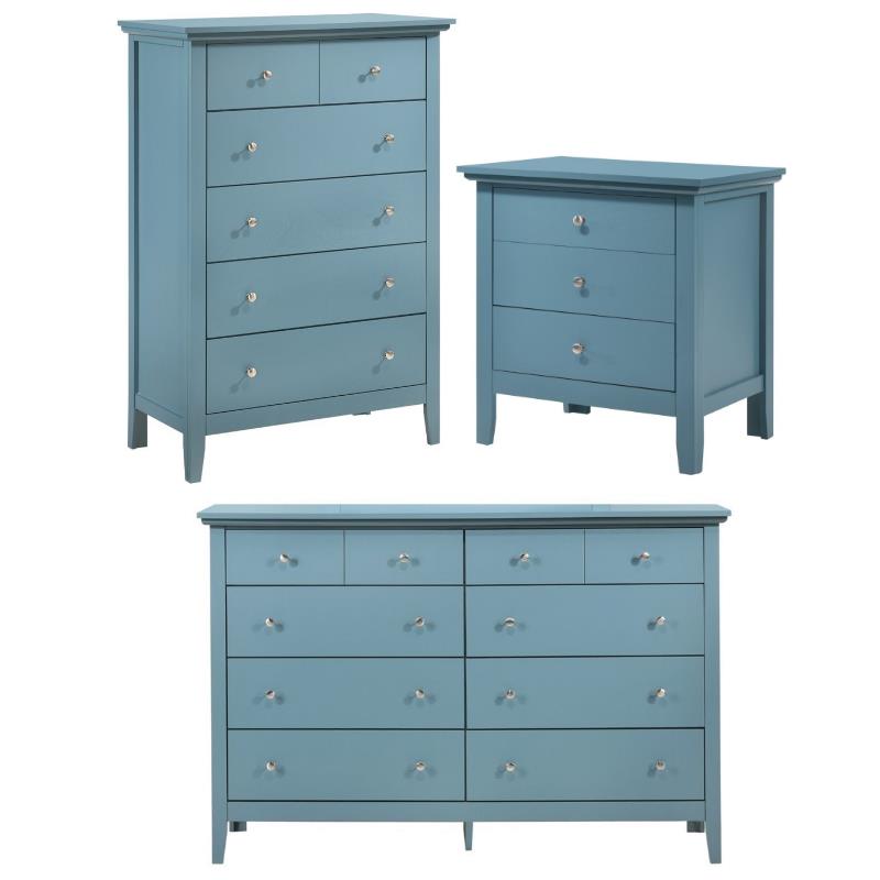 Home Square 3-Piece Set with 8-Drawer Dresser 5-Drawer Chest & Nightstand