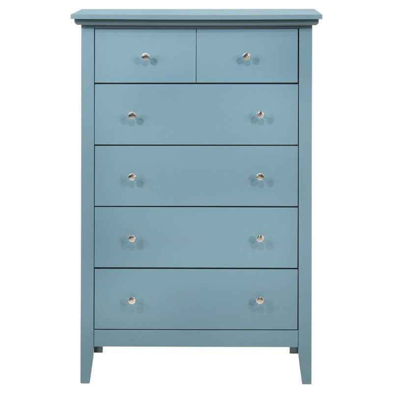 Home Square 2-Piece Set with 8-Drawer Dresser and 5-Drawer Chest in Teal