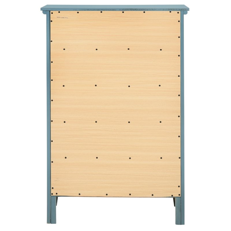 Home Square 2-Piece Set with 5-Drawer Chest and 3-Drawer Nightstand in Teal