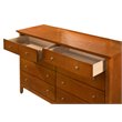 Home Square 3-Piece Set with 3-Drawer Nightstand Mirror 8-Drawer Dresser in Oak