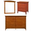 Home Square 3-Piece Set with 3-Drawer Nightstand Mirror 8-Drawer Dresser in Oak