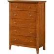 Home Square 2-Piece Set with 3-Drawer Nightstand & 5-Drawer Chest in Oak