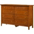 Home Square 2-Piece Set with Mirror and 8-Drawer Dresser in Oak