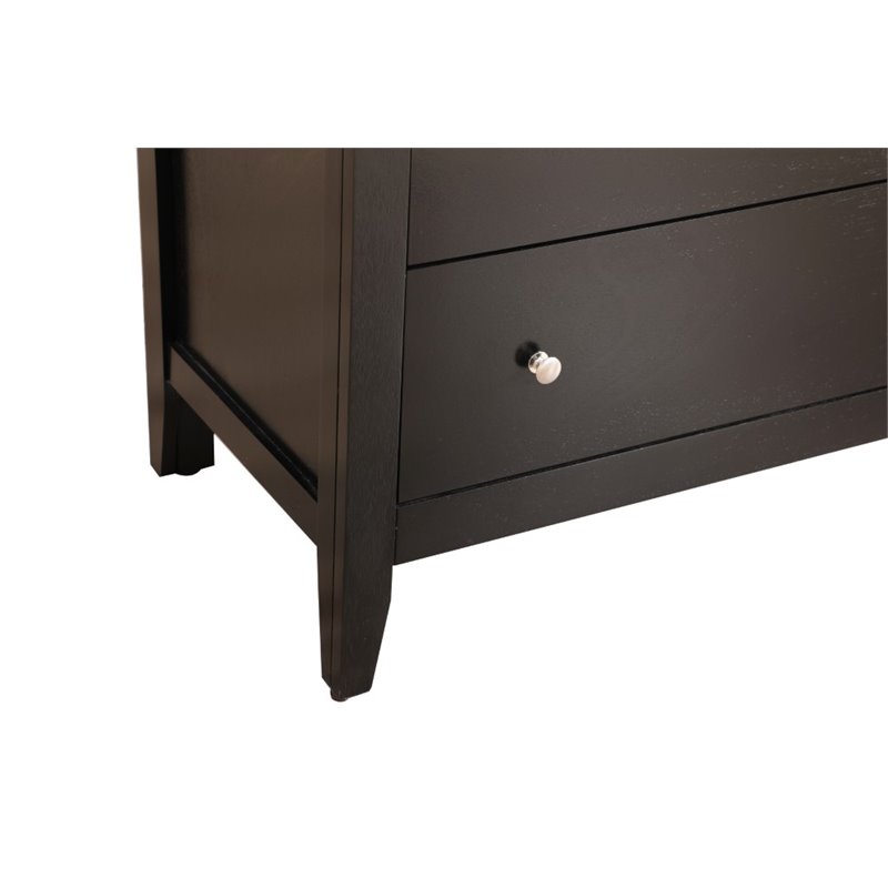 Home Square 2-Piece Set with 5-Drawer Chest and 3-Drawer Nightstand in Black