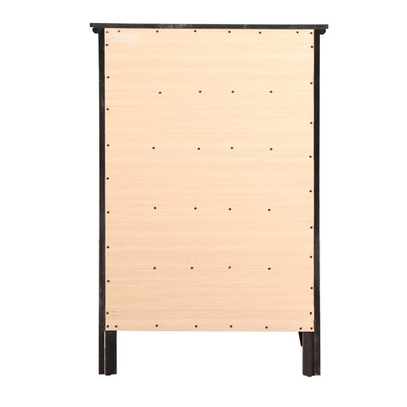 Home Square 2-Piece Set with 5-Drawer Chest and 3-Drawer Nightstand in Black