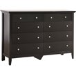 Home Square 2-Piece Set with Full Panel Bed and 8-Drawer Dresser in Black