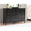 Home Square 2-Piece Set with Full Panel Bed and 8-Drawer Dresser in Black