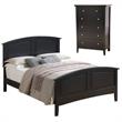 Home Square 2-Piece Set with Full Panel Bed and 5-Drawer Chest in Black