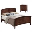 Home Square 2-Piece Set with Queen Panel Bed & 3-Drawer Nightstand in Cappuccino