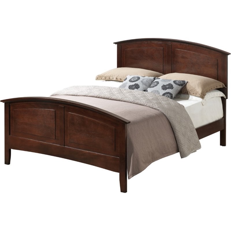 Home Square 2-Piece Set with Queen Panel Bed & 8-Drawer Dresser in Cappuccino