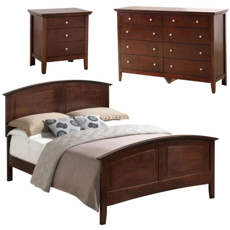 Home Square 3-Piece Set with Full Bed 8-Drawer Dresser & 3-Drawer Nightstand