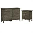Home Square 2-Piece Set with 8-Drawer Dresser and 3-Drawer Nightstand in Gray