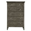 Home Square 2-Piece Set with Twin Panel Bed and 5-Drawer Chest in Gray