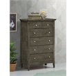 Home Square 2-Piece Set with Twin Panel Bed and 5-Drawer Chest in Gray