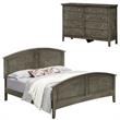 Home Square 2-Piece Set with Queen Panel Bed and 8-Drawer Dresser in Gray