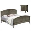 Home Square 2-Piece Set with King Panel Bed and 3-Drawer Nightstand in Gray