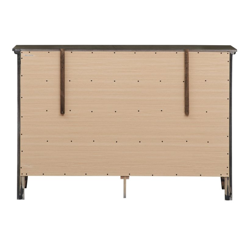 Home Square 2-Piece Set with King Panel Bed and 8-Drawer Dresser in Gray