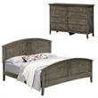 Home Square 2-Piece Set with King Panel Bed and 8-Drawer Dresser in Gray