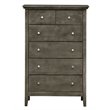 Home Square 2-Piece Set with King Panel Bed and 5-Drawer Chest in Gray