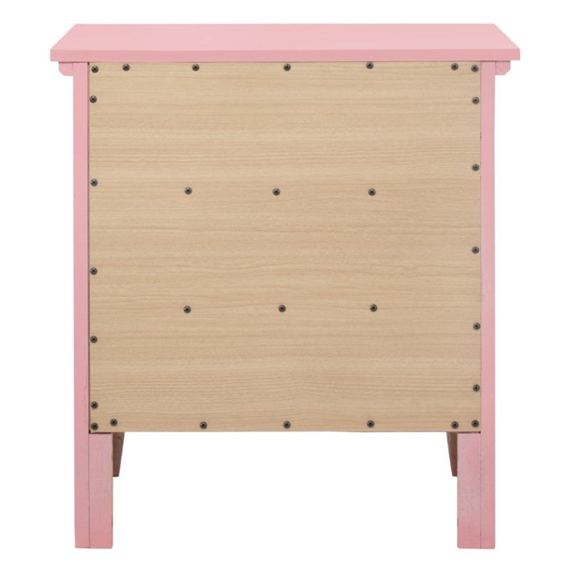 Home Square 2-Piece Set with 4-Drawer TV Stand and 3-Drawer Nightstand in Pink