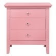 Home Square 2-Piece Set with 4-Drawer TV Stand and 3-Drawer Nightstand in Pink
