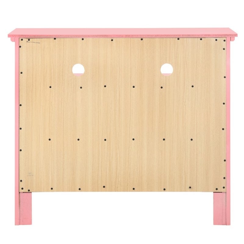 Home Square 2-Piece Set with 4-Drawer TV Stand and 3-Drawer Nightstand in Pink