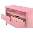 Home Square 2-Piece Set with 4-Drawer TV Stand and 3-Drawer Nightstand in Pink