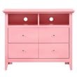 Home Square 2-Piece Set with 4-Drawer TV Stand and 3-Drawer Nightstand in Pink