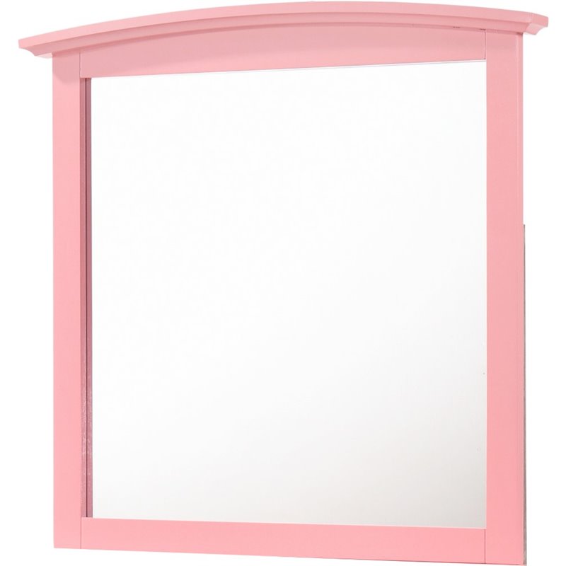 Home Square 2-Piece Set with 8-Drawer Dresser and Mirror in Pink