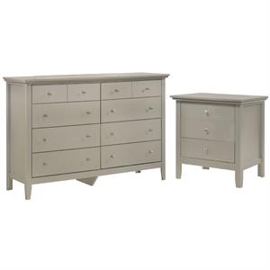 home square 2-piece set with 8-drawer dresser 3-drawer nightstand in champagne