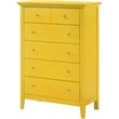Home Square 2-Piece Set with 8-Drawer Dresser and 5-Drawer Chest in Yellow