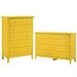 Home Square 2-Piece Set with 8-Drawer Dresser and 5-Drawer Chest in Yellow