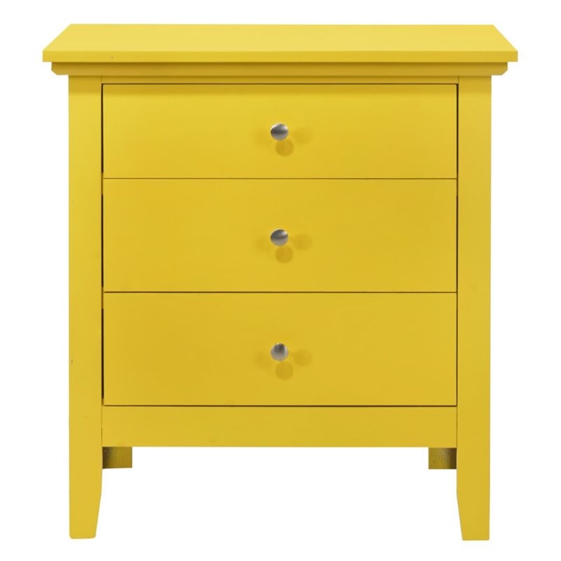 Home Square 2-Piece Set with 5-Drawer Chest and 3-Drawer Nightstand in Yellow