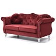 Home Square 2-Piece Set with Sofa Chaise and Loveseat in Burgundy
