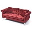 Home Square 2-Piece Furniture Set with Sofa and Chair in Burgundy
