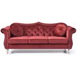 Home Square 2-Piece Furniture Set with Sofa and Chair in Burgundy