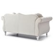 Home Square 2-Piece Furniture Set with Sofa Chaise and Loveseat in Ivory