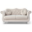 Home Square 2-Piece Furniture Set with Sofa Chaise and Loveseat in Ivory
