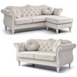 Home Square 2-Piece Furniture Set with Sofa Chaise and Loveseat in Ivory