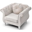 Home Square 2-Piece Furniture Set with Sofa Chaise and Chair in Ivory