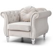 Home Square 2-Piece Furniture Set with Sofa and Chair in Ivory