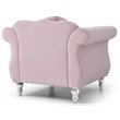 Home Square 2-Piece Furniture Set with Sofa Chaise and Chair in Pink