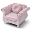 Home Square 2-Piece Furniture Set with Sofa Chaise and Chair in Pink