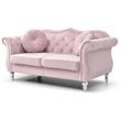 Home Square 2-Piece Furniture Set with Sofa and Loveseat in Pink