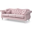 Home Square 2-Piece Furniture Set with Sofa and Loveseat in Pink