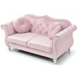 Home Square 2-Piece Furniture Set with Sofa and Loveseat in Pink