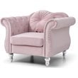 Home Square 2-Piece Furniture Set with Sofa and Chair in Pink