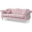 Home Square 2-Piece Furniture Set with Sofa and Chair in Pink