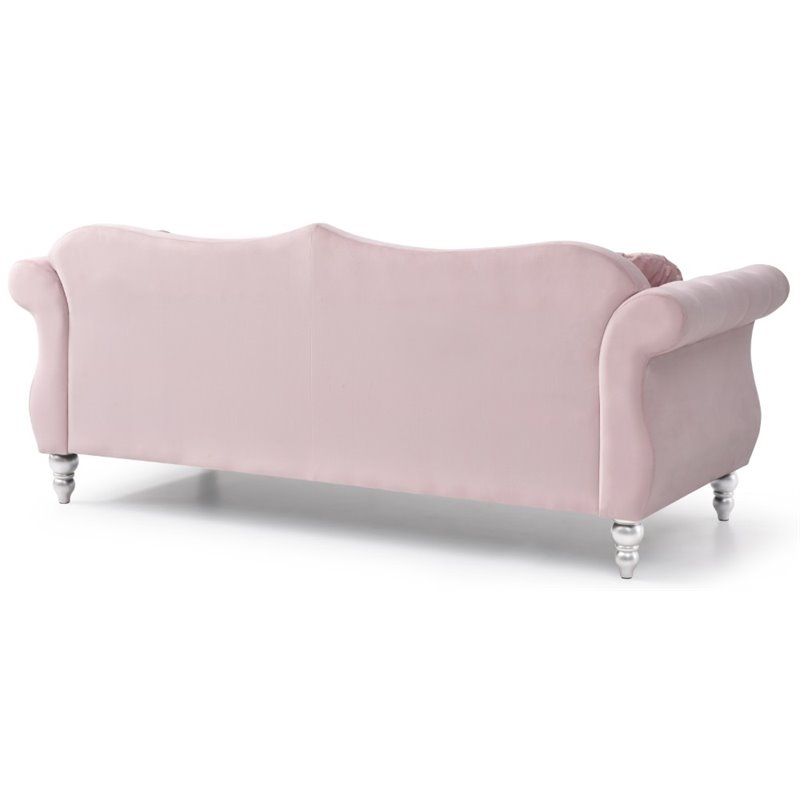 Home Square 2-Piece Furniture Set with Sofa and Chair in Pink
