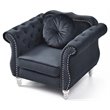 Home Square 2-Piece Furniture Set with Sofa Chaise and Chair in Black